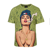 Men's Printed Weed Leaf Graphic Design T-Shirts